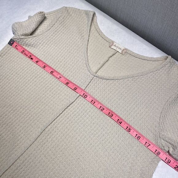 altar’d state Waffle Weave Top Blouse Tunic Size Small Cream Beige Lightweight - Picture 9 of 11